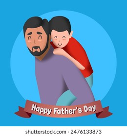 illustration and background to commemorate Father's Day with the words Happy Fathers Day