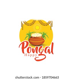 Illustration background concept for Happy Pongal Tamil Nadu, a South India festival.