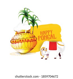 Illustration background concept for Happy Pongal Tamil Nadu, a South India festival.