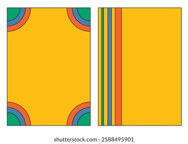 Illustration background design template retro with outline