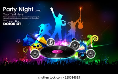 illustration of background for Disco Jockey Party Night