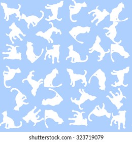 Illustration Background with dogs and cats. Seamless pattern.