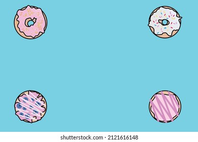 fondo de ilustración con donuts en el lateral