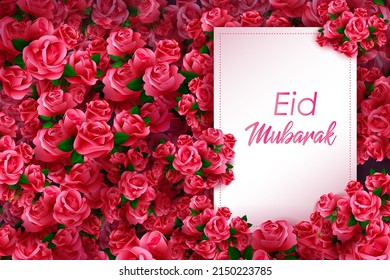 illustration of background for Eid Mubarak means Happy Eid Ramadan Kareem greetings for Islam religious festival