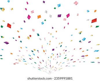 Illustration of a background with falling confetti