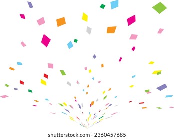 Illustration of a background with falling confetti