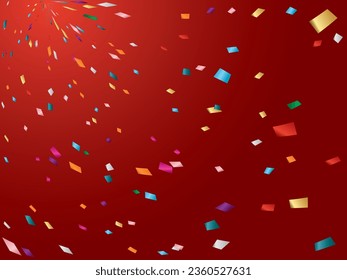 Illustration of a background with falling confetti