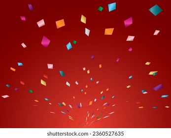 Illustration of a background with falling confetti