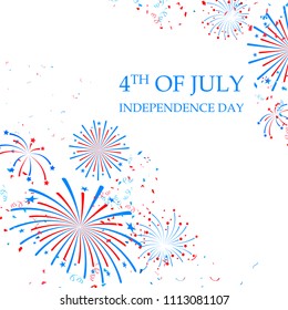 illustration of background firework for Fourth of July, Happy Independence Day of America