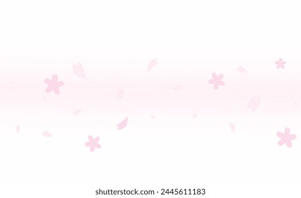 Illustration background of fluttering cherry blossom petals and soft gradation