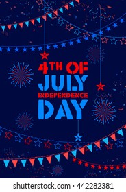 illustration of background for Fourth of July, Happy Independence Day of America