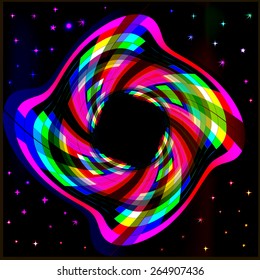 illustration background frame abstract bright neon rectangles in a circle