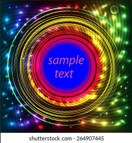 illustration background frame abstract bright neon with rotation
