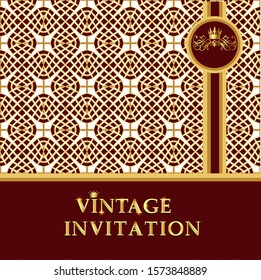 illustration background frame with gold  pattern