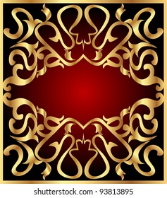  illustration background frame with gold(en) east pattern