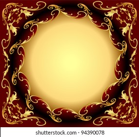  illustration background frame with gold(en) east pattern