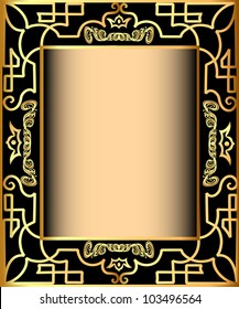  illustration background frame with gold(en) pattern and crown
