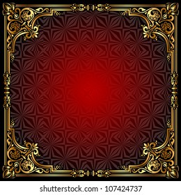 illustration  background with  frame with gold(en) pattern