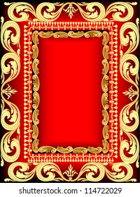 illustration background frame for message gold pattern