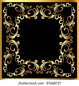 Illustration Background Frame Vegetable Golden Pattern Stock Vector ...