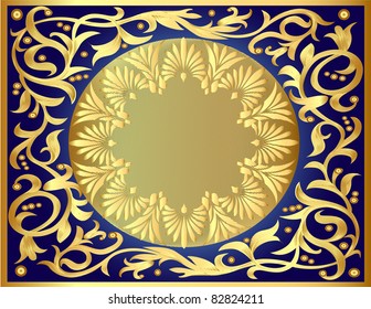 illustration background with gold  pattern and revenge for text