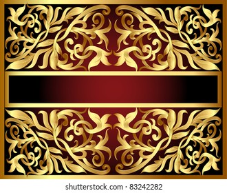  illustration background with gold pattern and revenge for text