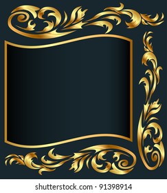 illustration background with gold(en) pattern on gray