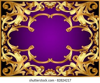 illustration background with gold(en) pattern and revenge for text