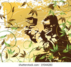 Illustration of background with grunge paintball