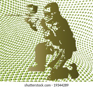 Illustration of background with halftone paintball