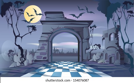 Illustration background for the Halloween night event