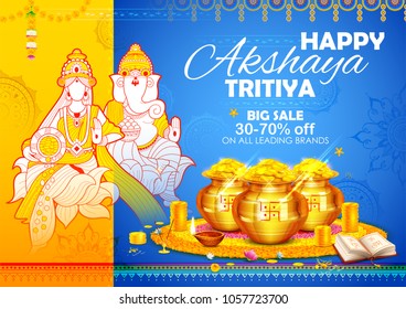 illustration of background for Happy Akshay Tritiya religious festival of India celebration