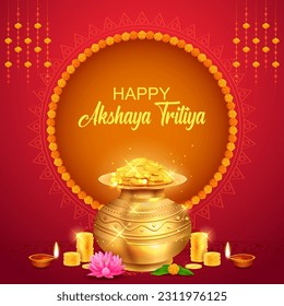illustration of background for Happy Akshay Tritiya religious festival of India celebration
