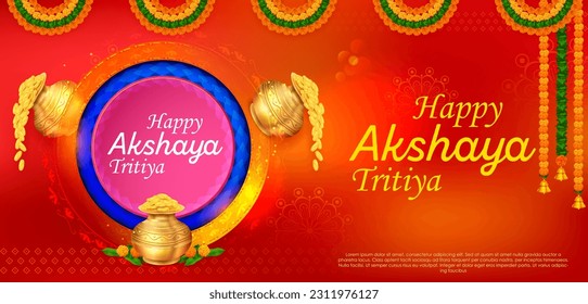 illustration of background for Happy Akshay Tritiya religious festival of India celebration