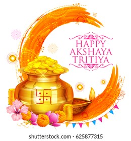 illustration of background for Happy Akshay Tritiya celebration