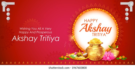 illustration of background for Happy Akshaya Tritiya religious festival of India celebration