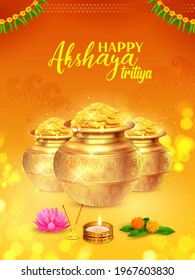 illustration of background for Happy Akshaya Tritiya religious festival of India celebration