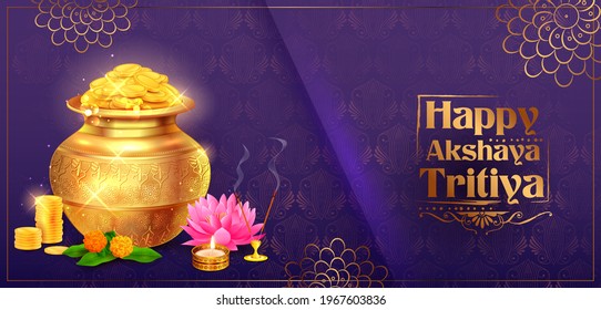 illustration of background for Happy Akshaya Tritiya religious festival of India celebration