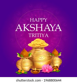 illustration of background for Happy Akshaya Tritiya religious festival of India celebration