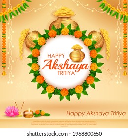 ilustración de los antecedentes de la celebración del Festival Religioso Happy Akshaya Tritiya de la India