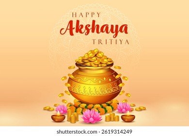 illustration of background for Happy Akshaya Tritiya religious festival of Hindu India celebration