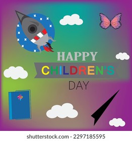  illustration of a background happy childre's day abstrack.for walpaper design happy children.