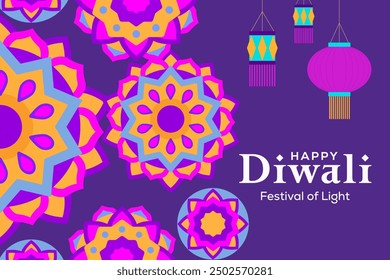 illustration background for happy diwali festival of light