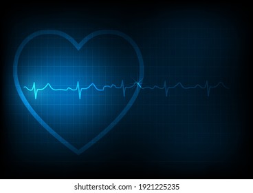 Ilustración del fondo cardiaco y electrocardiográfico o electrocardiografía por electrocardiografía en monitorización