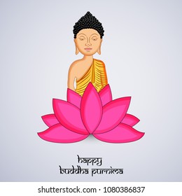 Illustration of background for Hindu Buddhism festival Buddha Purnima