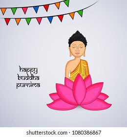 Illustration of background for Hindu Buddhism festival Buddha Purnima