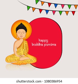 Illustration of background for Hindu Buddhism festival Buddha Purnima