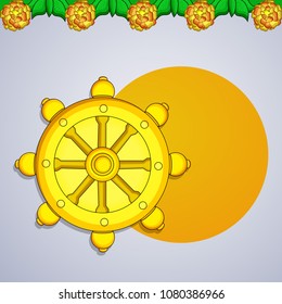 Illustration of background for Hindu Buddhism festival Buddha Purnima