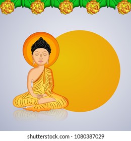 Illustration of background for Hindu Buddhism festival Buddha Purnima