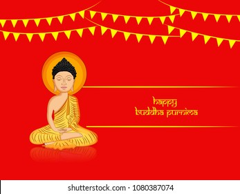 Illustration of background for Hindu Buddhism festival Buddha Purnima